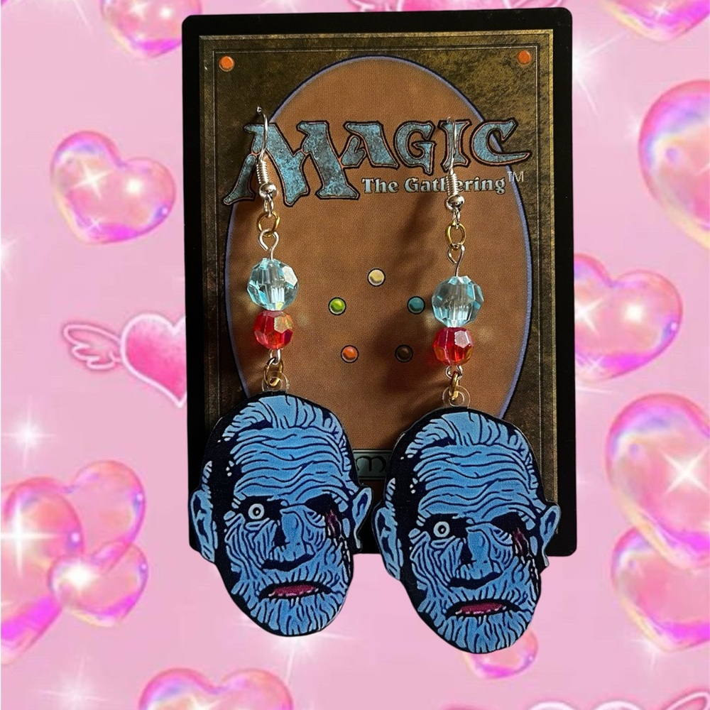 Zombie Blue Face Earrings